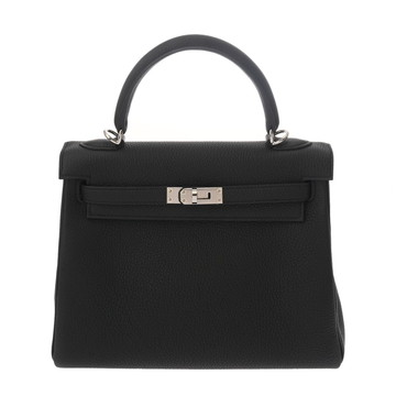 エルメス ケリー 25 内縫い ブラック トゴ レディース バッグ 【中古】【bag】