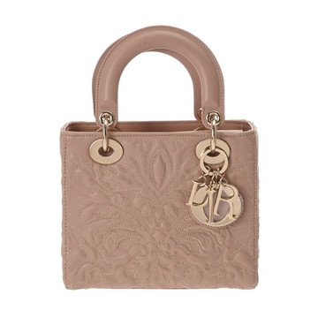 ディオール LADY DIOR ABCDIOR スモールバッグ ピンクベージュ M0538OOTB ラムスキン レディース バッグ 【中古】【bag】