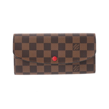 ルイ ヴィトン ダミエ ポルトフォイユ エミリー ルージュ N63544 ダミエキャンバス レディース 財布 【中古】【purse】