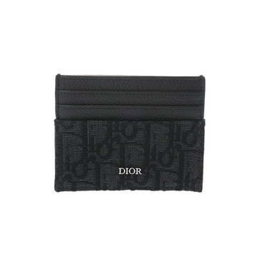 ディオール カードホルダー ブラック 2ESCH135YSE_H03E オブリーク・ジャガードキャンバス/グレインドカーフ メンズ 【中古】【other】