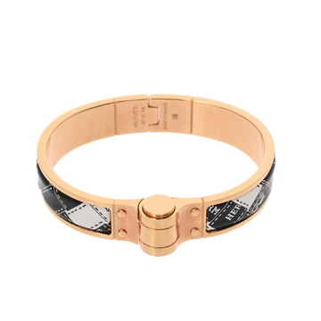 エルメス ブレスレット シャルニエール ブラック/ホワイト/ゴールド金具 エナメル レディース ジュエリー 【中古】【jewelry】