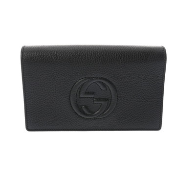 グッチ チェーンウォレット ソーホー ブラック 598211 493075 レザー ユニセックス 【中古】【other】