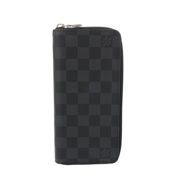ルイ ヴィトン ダミエ グラフィット ジッピーウォレット ヴェルティカル ブラック N63095 ダミエキャンバス メンズ 財布 【中古】【purse】