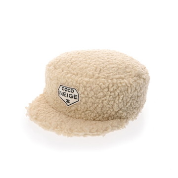 シャネル キャスケット COCO NEIGE #L ホワイト フェイクファー/キャメルヘアー87％/シルク13％ レディース 帽子 【中古】【other】