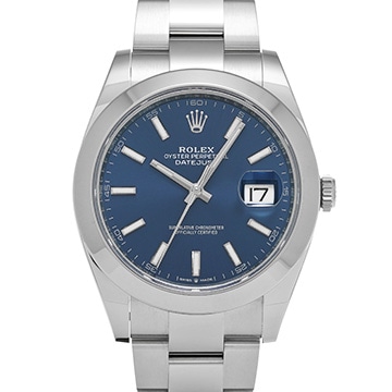 ロレックス デイトジャスト 41 126300 ブライトブルー メンズ 時計 【中古】【wristwatch】