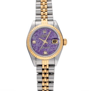 ロレックス デイトジャスト 69173 パープル/スギライト/ダイヤモンド レディース 時計 【中古】【wristwatch】