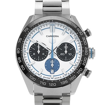 タグ ホイヤー カレラ クロノグラフ THREEC Limited edition 日本限定100本 CBN2A1P.BA0643 ホワイト/ブラック/ブルー メンズ 時計 【中古】【wristwatch】