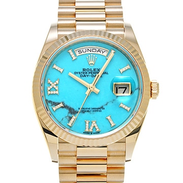 ロレックス デイデイト 36 128238 ターコイズ/ダイヤモンド メンズ 時計 【中古】【wristwatch】