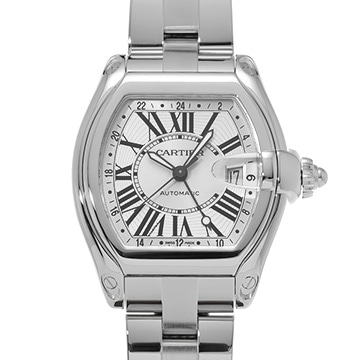 カルティエ ロードスター GMT W62032X6 シルバー メンズ 時計 【中古】【wristwatch】