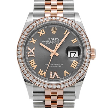 ロレックス デイトジャスト 36 126281RBR スレート/ダイヤモンド メンズ 時計 【中古】【wristwatch】
