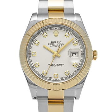 ロレックス デイトジャストII 116333G アイボリー/ダイヤモンド メンズ 時計 【中古】【wristwatch】