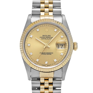 ロレックス デイトジャスト 16233G シャンパン/ダイヤモンド メンズ 時計 【中古】【wristwatch】