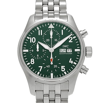 IWC パイロットウォッチ クロノグラフ 41 IW388104 グリーン メンズ 時計 【中古】【wristwatch】