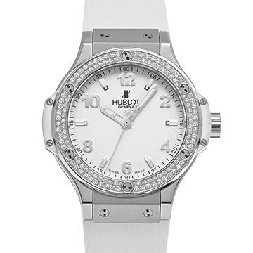 ウブロ ビッグバン スチール ホワイト ダイヤモンド 361.SE.2010.RW.1104 ホワイト レディース 時計 【中古】【wristwatch】