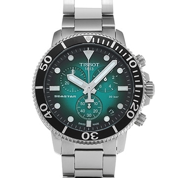 ティソ シースター 1000 クロノグラフ T120.417.11.091.01 グリーン・グラデーション メンズ 時計 【中古】【wristwatch】