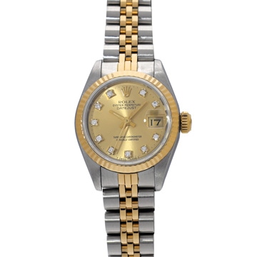 ロレックス デイトジャスト 69173G シャンパン/ダイヤモンド レディース 時計 【中古】【wristwatch】