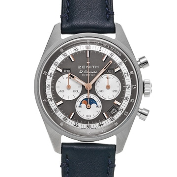 ゼニス クロノマスター オリジナル トリプルカレンダー 03.3400.3610/39.C910 グレー/シルバー メンズ 時計 【中古】【wristwatch】