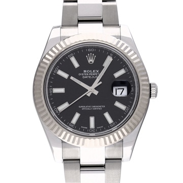 ロレックス デイトジャストII 116334 ブラック メンズ 時計 【中古】【wristwatch】