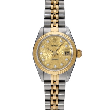 ロレックス デイトジャスト 69173G シャンパンコンピュータ/ダイヤモンド レディース 時計 【中古】【wristwatch】