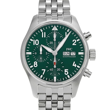 IWC パイロットウォッチ クロノグラフ 41 IW388104 グリーン メンズ 時計 【中古】【wristwatch】