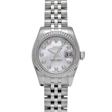 ロレックス デイトジャスト 179174NG ピンクシェル/ダイヤモンド レディース 時計 【中古】【wristwatch】