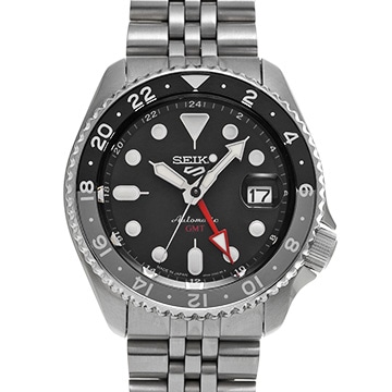 セイコー 5スポーツ SKX スポーツスタイル メカニカル GMT SBSC001 ブラック メンズ 時計 【中古】【wristwatch】