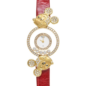 ショパール ハッピーダイヤモンド 20/5155 ホワイト/ダイヤモンド レディース 時計 【中古】【wristwatch】