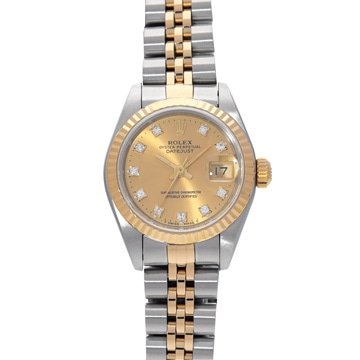 ロレックス デイトジャスト 69173G シャンパン/ダイヤモンド レディース 時計 【中古】【wristwatch】