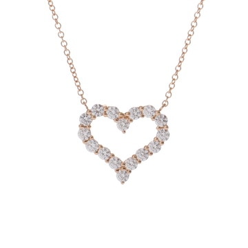 ティファニー センチメンタルハート ネックレス スモール ゴールド K18ピンクゴールド PG レディース ジュエリー 【中古】【jewelry】