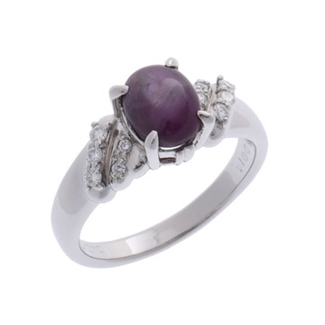 ノーブランド パープルスターサファイア リング シルバー Pt900プラチナ レディース ジュエリー 【中古】【jewelry】