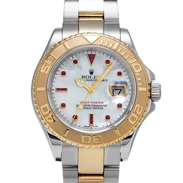 ロレックス ヨットマスター 16623NGR ホワイトシェル/ルビー メンズ 時計 【中古】【wristwatch】