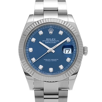 ロレックス デイトジャスト 126334G ブライトブルー/ダイヤモンド メンズ 時計 【中古】【wristwatch】