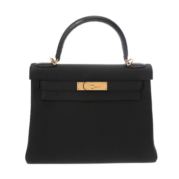 エルメス ケリー 28 内縫い タッチ ブラック ポロサスマット/トゴ レディース バッグ 【中古】【bag】