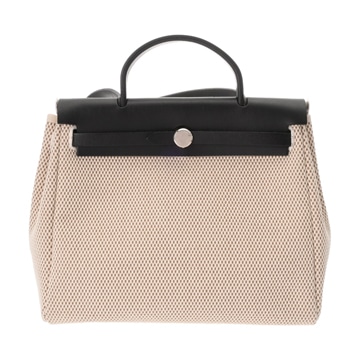 エルメス エールバッグ ジップPM エクリュ/ブラック トワルGM/ヴァッシュハンター レディース バッグ 【中古】【bag】