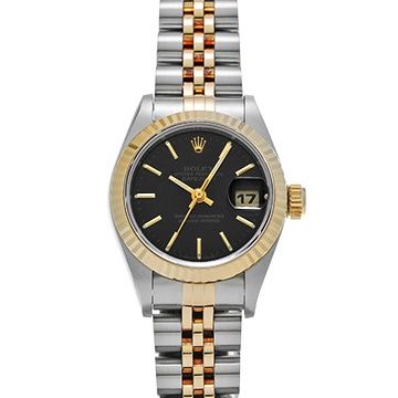 ロレックス デイトジャスト 69173 ブラック レディース 時計 【中古】【wristwatch】