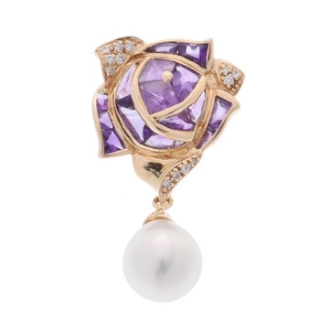 ノーブランド 薔薇モチーフ ペンダントトップ ゴールド K18イエローゴールド YG レディース ジュエリー 【中古】【jewelry】