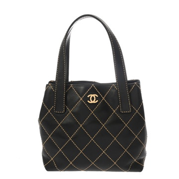 シャネル ワイルドステッチ ハンドバッグ ブラック カーフスキン レディース バッグ 【中古】【bag】