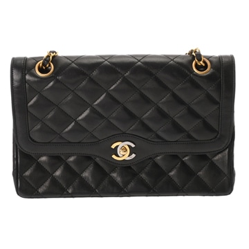 シャネル マトラッセ チェーンショルダー パリ限定 ブラック ラムスキン レディース バッグ 【中古】【bag】