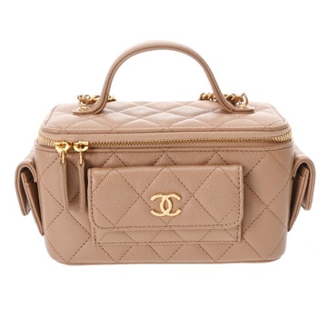 シャネル マトラッセ チェーンヴァニティクラッチ ベージュ AP3017 キャビアスキン レディース バッグ 【中古】【bag】