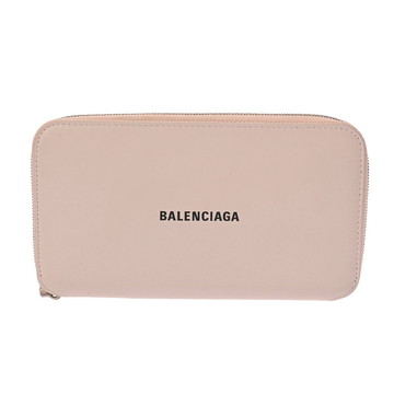バレンシアガ CASHコンチネンタルウォレット ライトピンク 594290 カーフ レディース 財布 【中古】【purse】