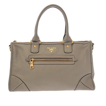 プラダ 2WAY ハンドバッグ グレージュ BR4736 レザー ユニセックス バッグ 【中古】【bag】