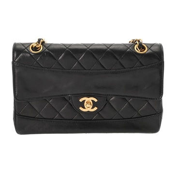シャネル マトラッセ チェーンショルダー ブラック ラムスキン レディース バッグ 【中古】【bag】