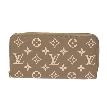 ルイ ヴィトン モノグラムアンプラント ジッピーウォレット カーキ/ベージュ M81280 レザー ユニセックス 財布 【中古】【purse】