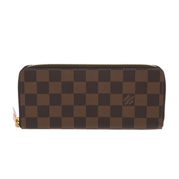 ルイ ヴィトン ダミエ ポルトフォイユ クレマンス エベヌ/ローズバレリーヌ N41626 ダミエキャンバス レディース 財布 【中古】【purse】
