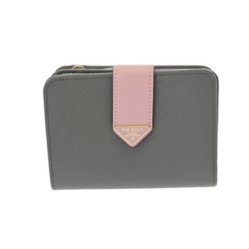 プラダ 財布 グレー/ピンク 1ML018 サフィアーノレザー レディース 財布 【中古】【purse】