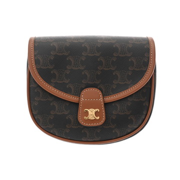 セリーヌ ミニ ブザス タン 196702BZJ.04LU トリオンフ キャンバス/カーフ レディース バッグ 【中古】【bag】