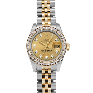 ロレックス レディ デイトジャスト 179383G シャンパン/ダイヤモンド レディース 時計 【中古】【wristwatch】