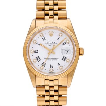 ロレックス オイスターパーペチュアル デイト 15238G ホワイト/ダイヤモンド ユニセックス 時計 【中古】【wristwatch】
