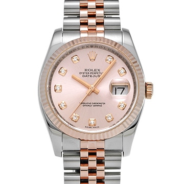 ロレックス デイトジャスト 36 116231G ピンク/ダイヤモンド メンズ 時計 【中古】【wristwatch】