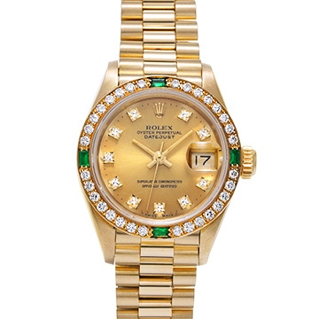 ロレックス デイトジャスト 69078G シャンパン/ダイヤモンド レディース 時計 【中古】【wristwatch】